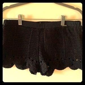 Crocheted black shorts